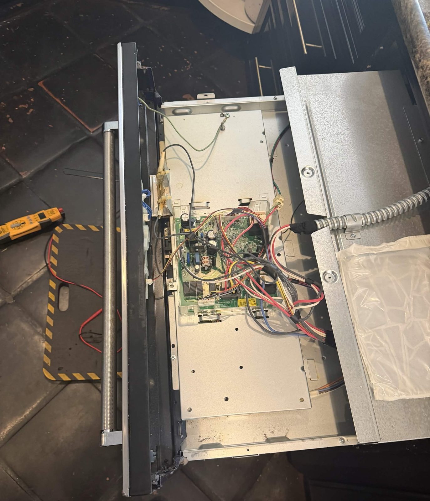 Wall oven control board during diagnostics